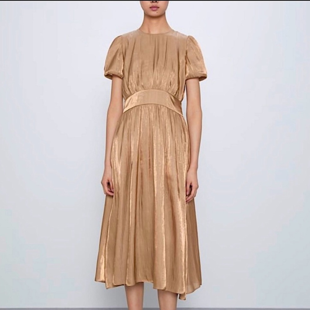 Zara Metallic Midi Dress, Size XS